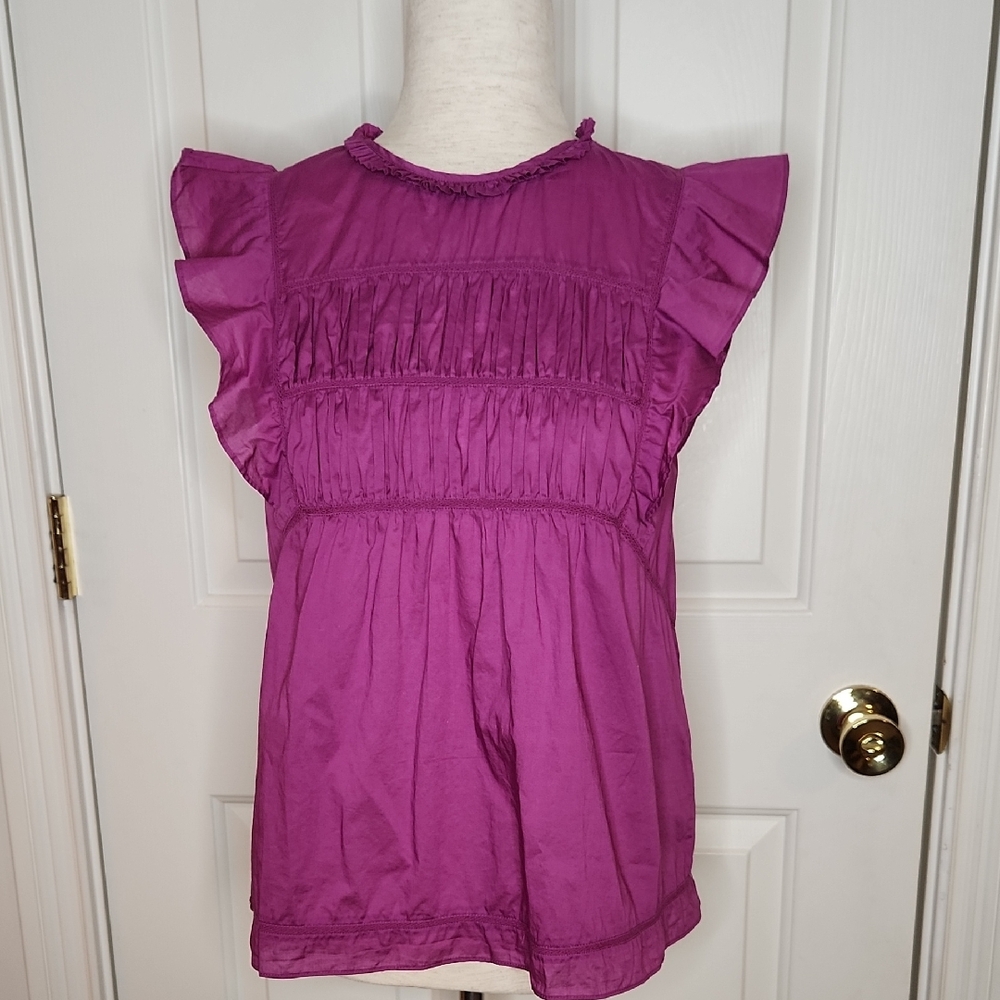 Rails Filomena Berry Ruffle Top Size S